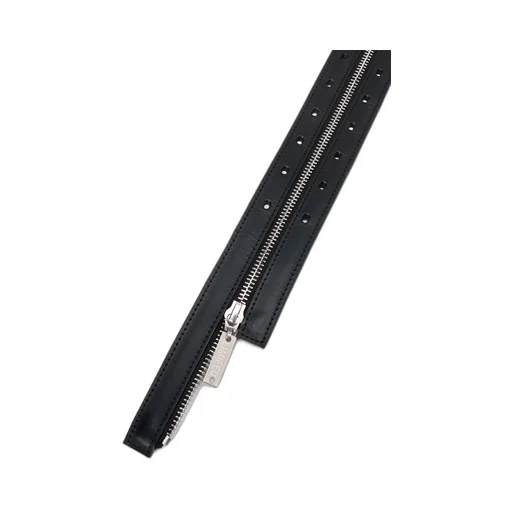 Mat Oil Leather Zip Open Belt