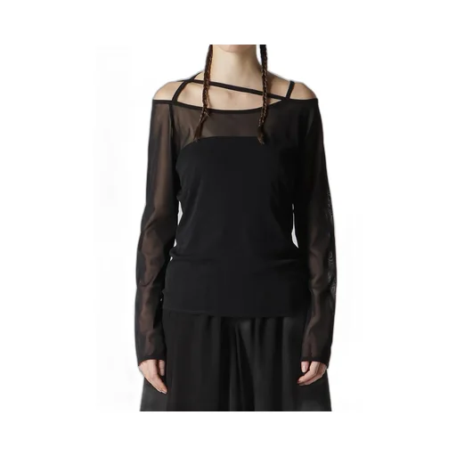 Tulle String Detail Long Sleeve T-Shirt