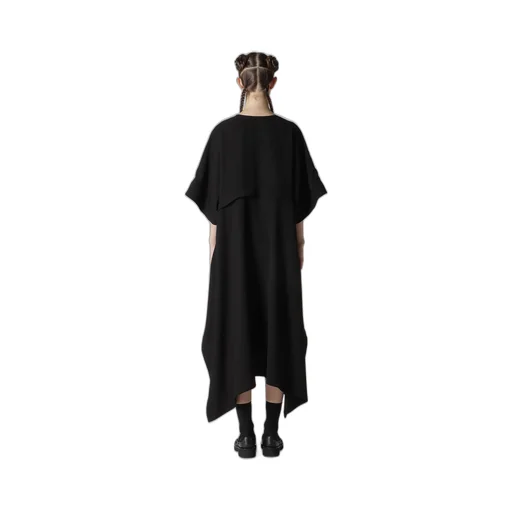 Double Satin V-Neck Flare Dress