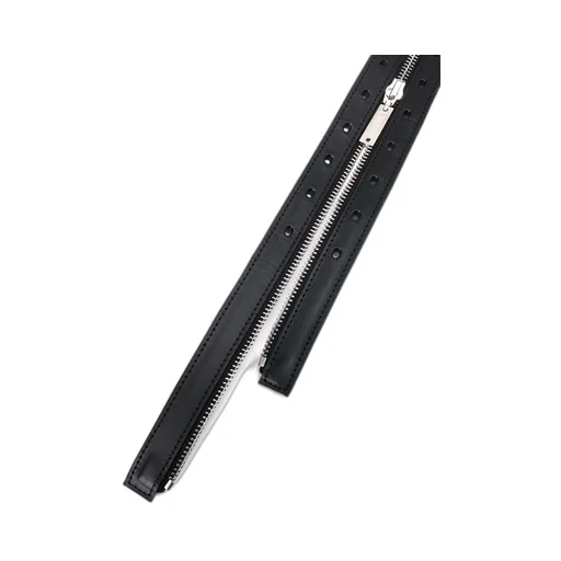 Mat Oil Leather Zip Open Belt
