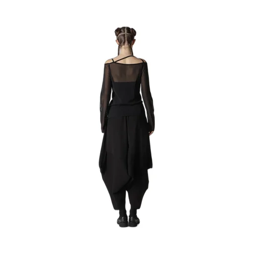 Tulle String Detail Long Sleeve T-Shirt