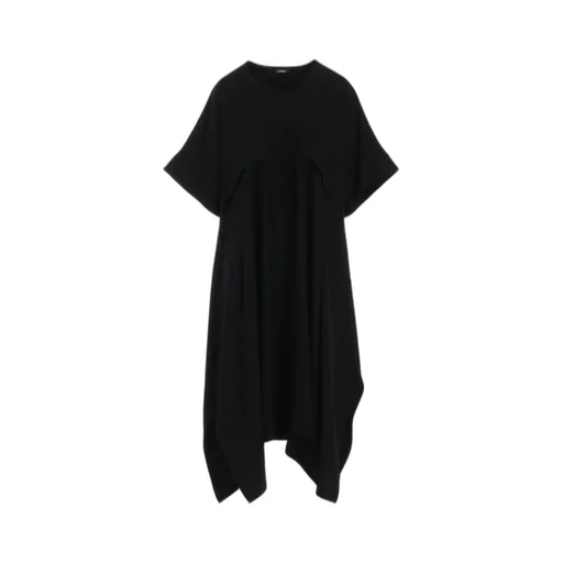 Double Satin V-Neck Flare Dress