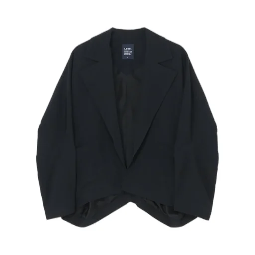 Wool Gabardine Elbow Patch Short Jacket