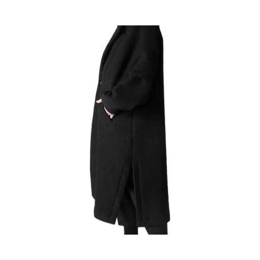 Sheep Pile Long Jacket With Double Front Bottun