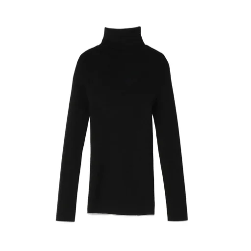 Standard Wool Plain Side Stitch Washable Short Turtle Neck Knit