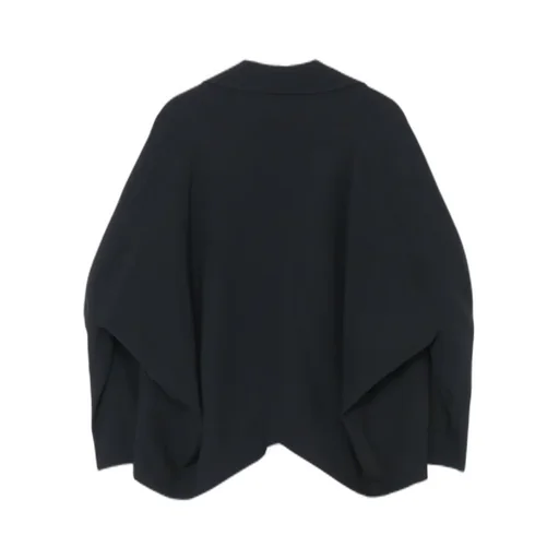 Wool Gabardine Elbow Patch Short Jacket