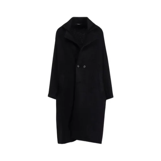 Sheep Pile Long Jacket With Double Front Bottun