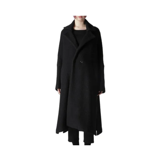 Sheep Pile Long Jacket With Double Front Bottun