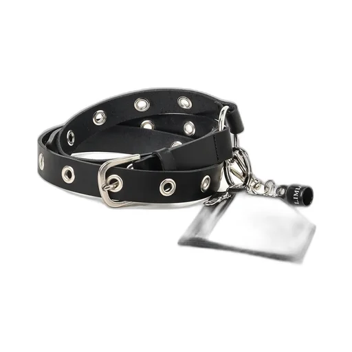 Oil Tanned Leather Slim Eyelet Belt