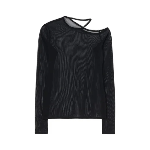 Tulle Shoulder Open Long T