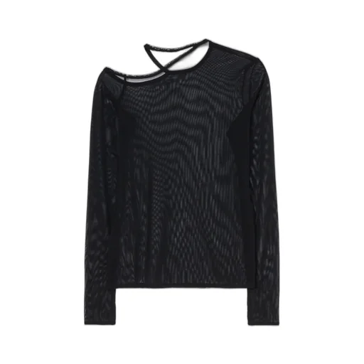 Tulle Shoulder Open Long T
