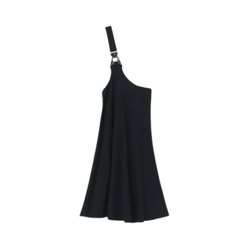 Wool Gabardine Shoulder Strap Skirt