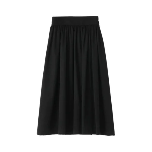 Standard Wool Gabardine Long Gathered Skirt