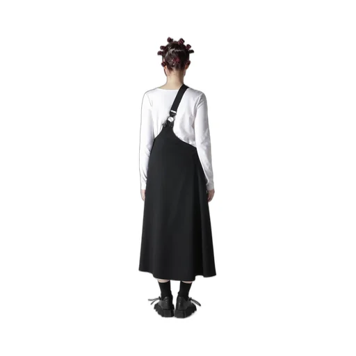 Wool Gabardine Shoulder Strap Skirt