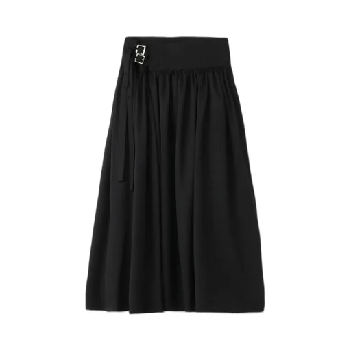 Standard Wool Gabardine Long Gathered Skirt