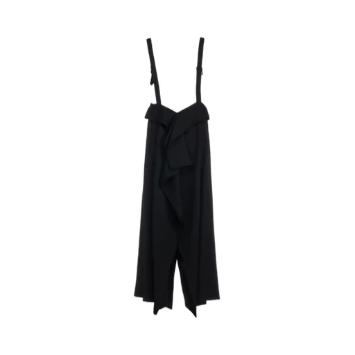 Wool Gabardine Squared Suspender Skirt