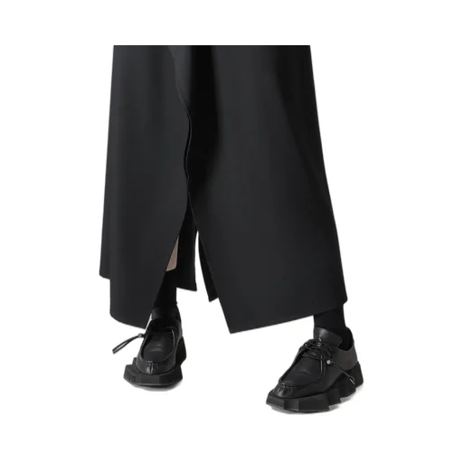 Wool Gabardine Squared Suspender Skirt