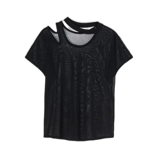 Tulle Slit T-Shirt
