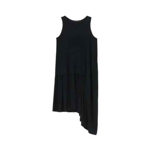 High Twist Smooth Rayon Asymmetric Dress