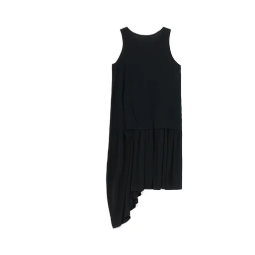 High Twist Smooth Rayon Asymmetric Dress