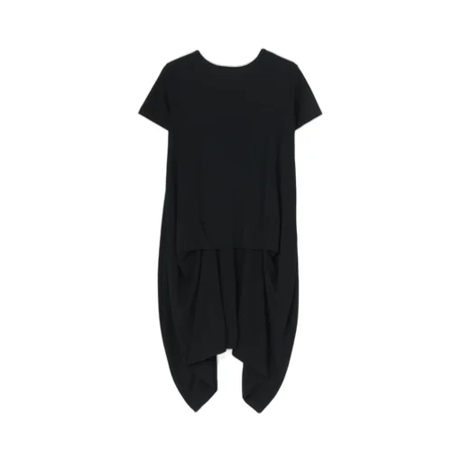 High Twist Smooth Rayon Short Sleeve Tuck Dress