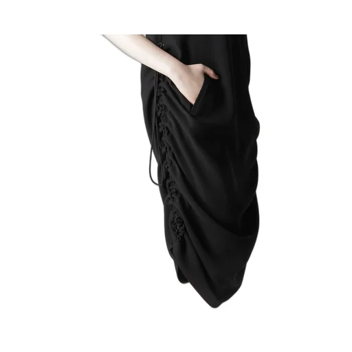 Double Satin Side Gathers Dress