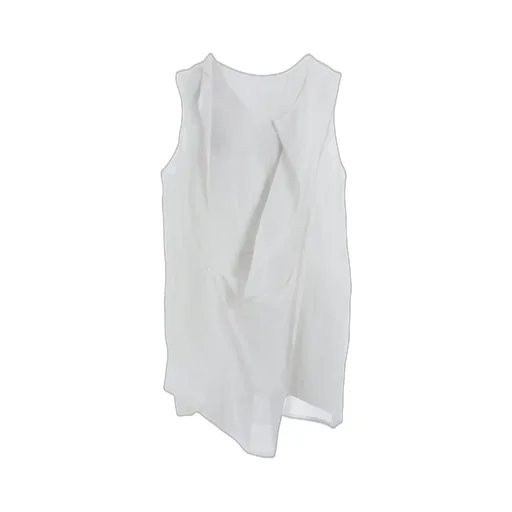 Ramie Lawn Double Front Drape Shirt