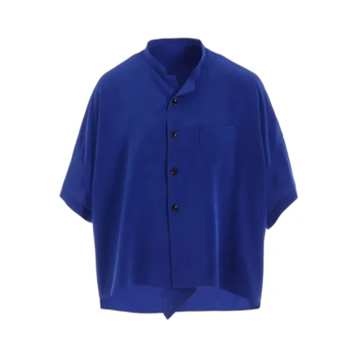 Crepe De Chine Half Sleeve Box Shirt