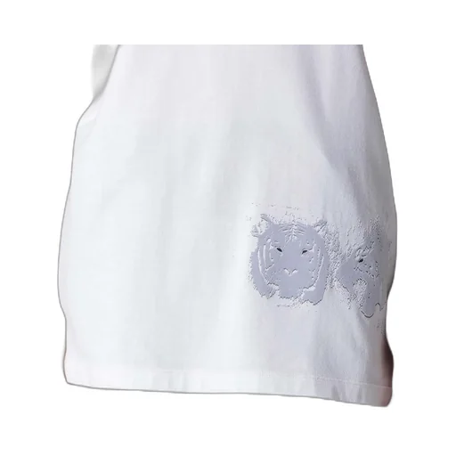 Animal Flocked Print Round Neck Short Sleeve T