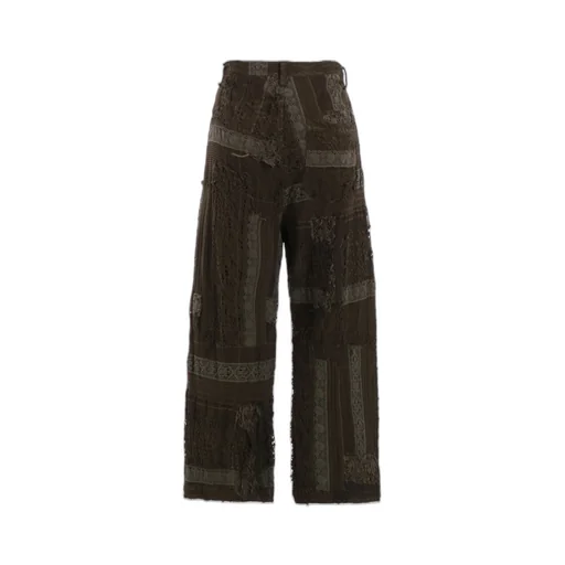 Lace Patchwork Strait Pants