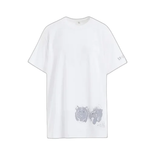 Animal Flocked Print Round Neck Short Sleeve T