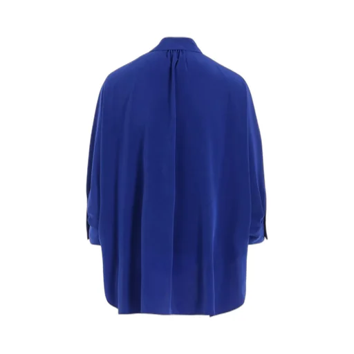 Crepe De Chine Half Sleeve Cape Blouse