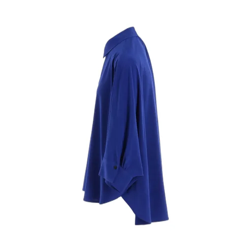 Crepe De Chine Half Sleeve Cape Blouse