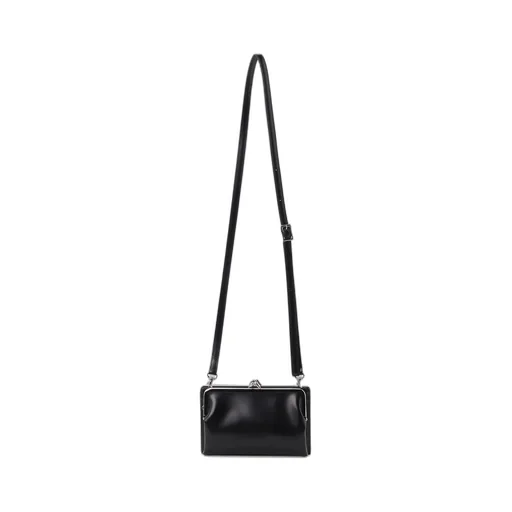 Glossy Smooth Metal Clasp Shoulder Bag