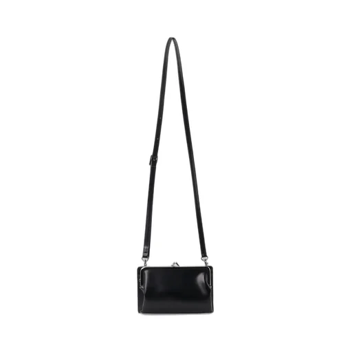 Glossy Smooth Metal Clasp Shoulder Bag