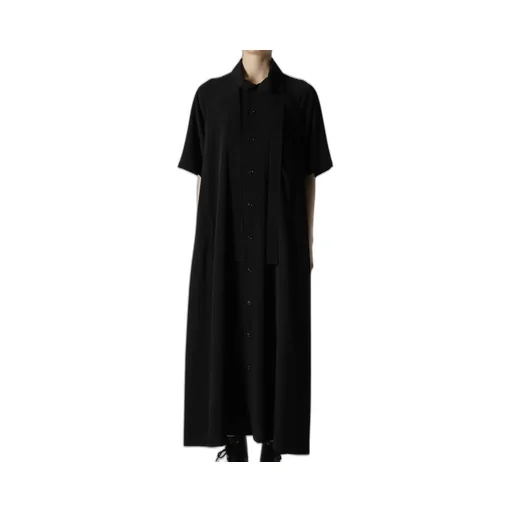 Crepe De Chine Bow Tie Raglan Dress