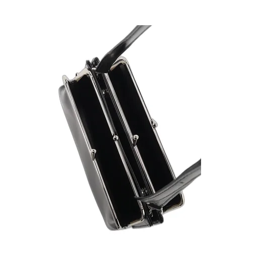 Glossy Smooth Metal Clasp Shoulder Bag