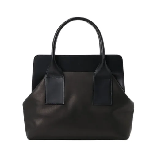 Smooth Leather Combination Clasp Bag