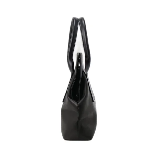 Smooth Leather Combination Clasp Bag