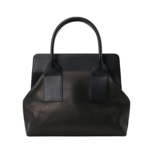 Smooth Leather Combination Clasp Bag