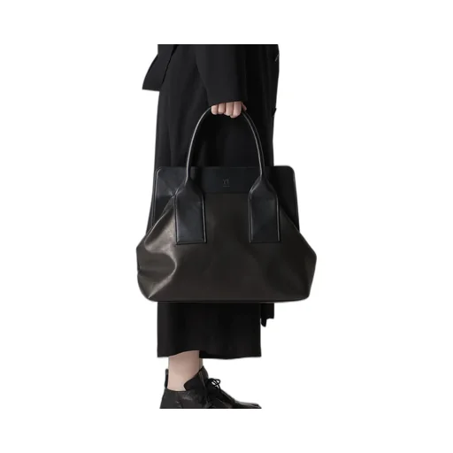 Smooth Leather Combination Clasp Bag
