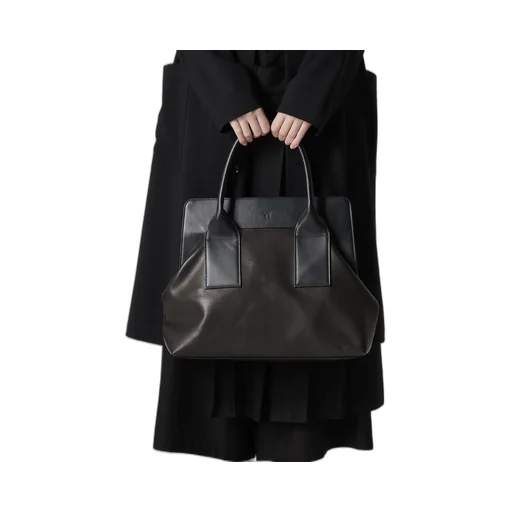 Smooth Leather Combination Clasp Bag
