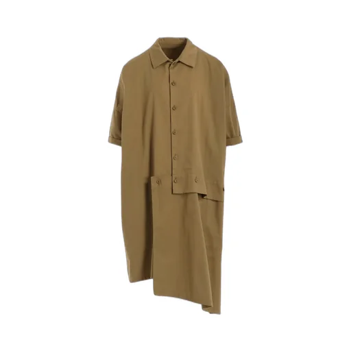 [Y's Born Product] Cotton Twill Half Sleeve Asymmeteric Dress