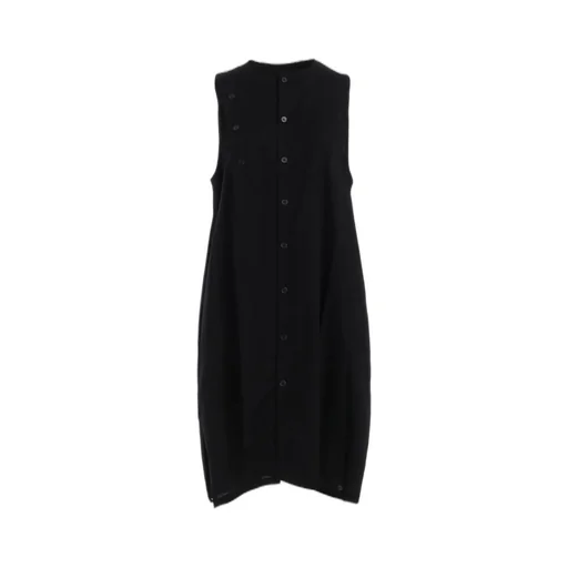 [Y's Born Product] Thin Cotton Twill Asymmeteric Button Dress