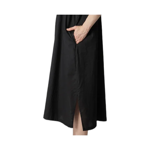 [Y's Born Product] Thin Cotton Twill Asymmeteric Button Dress