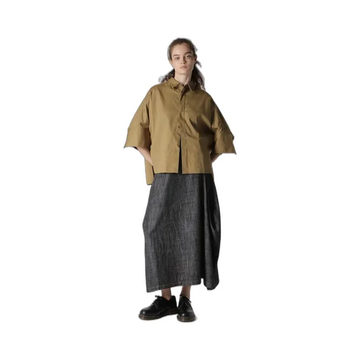 [Y's Born Product] Cotton Twill Wide Cuffs Shirt