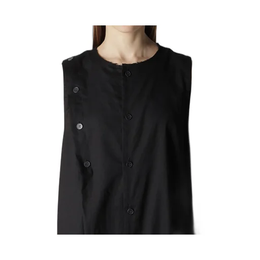 [Y's Born Product] Thin Cotton Twill Asymmeteric Button Dress