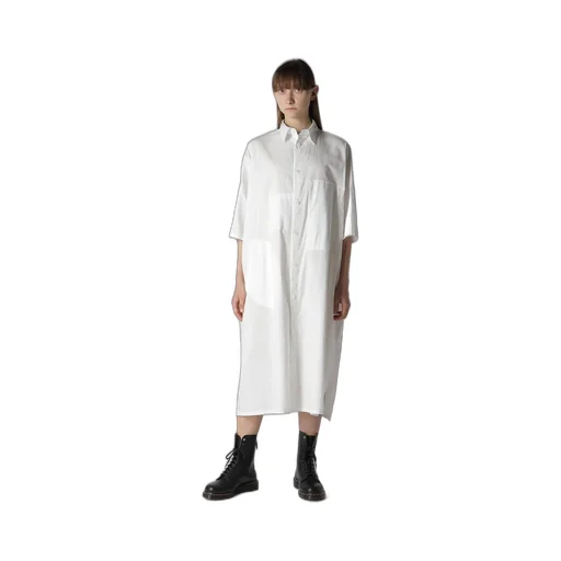 [Y's Born Product] Thin Cotton Twill Big Shirt Dress