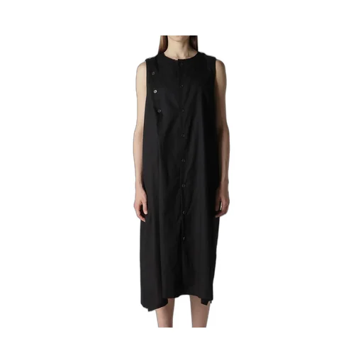 [Y's Born Product] Thin Cotton Twill Asymmeteric Button Dress