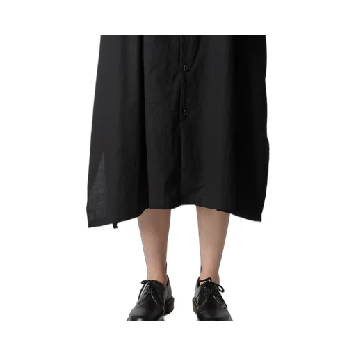 [Y's Born Product] Thin Cotton Twill Asymmeteric Button Dress